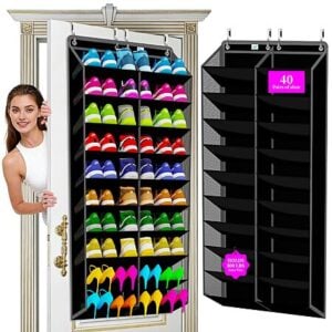 10-Tier zebricolo Over the Door Extra-Wide Large Shoe Organizer (Dark Black or Grey, Holds 30 Pairs) $17.99 + Free Shipping w/ Prime or on $35+