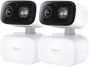 2-Pk Tapo HybridCam 360 2K 30 fps Pan/Tilt Wired Wi-Fi Security Cameras