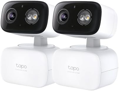 2-Pk Tapo HybridCam 360 2K 30 fps Pan/Tilt Wired Wi-Fi Security Cameras