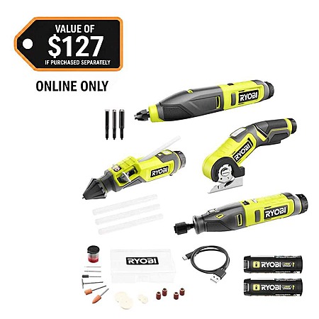 4-Tool RYOBI USB-C Lithium Hobby Combo Kit