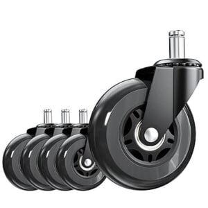 5-Pk ASHGOOB 3" Office Chair Wheels / Casters Set