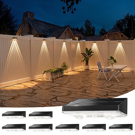 8-Pack NIORSUN Solar Fence Lights (Black) $15.19 + Free Shipping w/ Prime or on $35+
