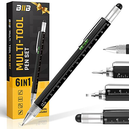 BIIB 6-in-1 Multitool Pen (Black or Yellow) $4.99 + Free Shipping w/ Prime or on $35+