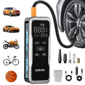 JUSUOX Portable 150 PSI Cordless Tire Inflator Air Compressor w/ 12V DC Cord