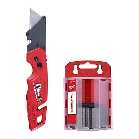 Milwaukee FASTBACK Folding Utility Knife + 50-Pk Utility Blade Set