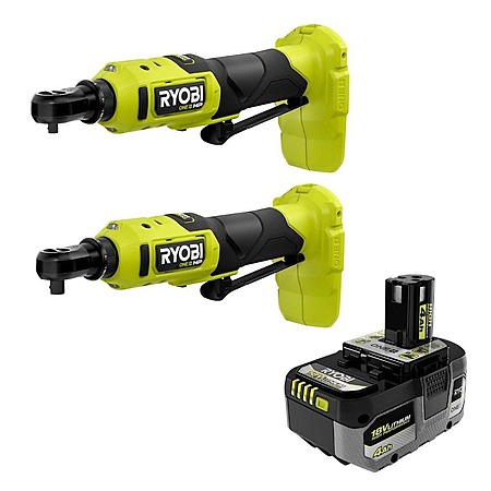 RYOBI ONE+ HP 18V Brushless Compact Ratchet 2-Tool Kit w/ ONE+ 18V 4.0 Ah Battery