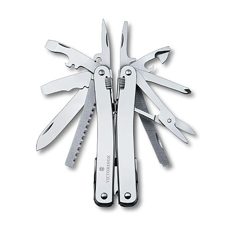 Victorinox Swiss Tool Spirit X Swiss Army Knife, 24 Function Swiss Made Multitool with Large Blade, Pliers and Wire Cutter - Silver with Nylon Pouch $123.24 @Amazon