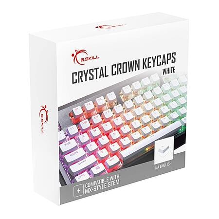 104-Key G.Skill Crystal Crown Keycaps Set w/ Transparent Layer (White)