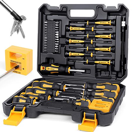 $16.49 : 43-pc Amartisan Magnetic Screwdrivers Set w/ Case (Yellow) at Amazon