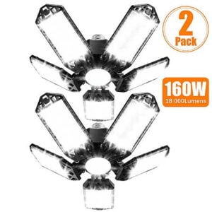 2pk Meromore 5-Panel 160W LED 18,000LM E27 Garage Lights