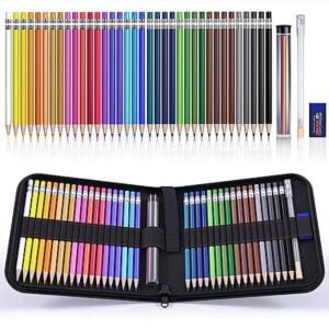 36-Pc Four Candies Erasable Mechanical Colored Art Pencils w/ Sharpener & Bag
