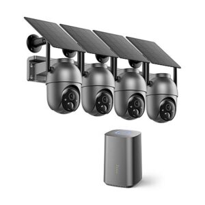 4-Pk SEHMUA 2K Solar Wireless 5GHz 360° Outdoor Security Camera w/ Night Vision
