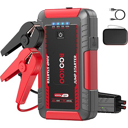 Bookoo 12V 20000mAh 4500A Portable Car Jump Starter Box
