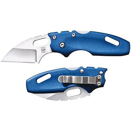 Cold Steel Mini Tuff Lite Knife 2" Sheepsfoot Blade w/ 3" Griv-Ex Handle: Blue for $14.36 or Green for $13.73 + Free S&H w/ Prime or $35+
