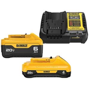 DeWALT 20V Max Lithium 6.0Ah/4.0Ah Battery and Charger Starter Kit