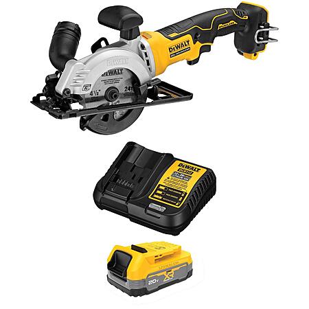 DeWALT ATOMIC 20V MAX Brushless 4.5" Circular Saw w/ 1.7Ah Battery & Charger