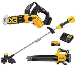 DeWALT Bundle: String Trimmer + Blower + Pruning Chainsaw w/ Battery & Charger