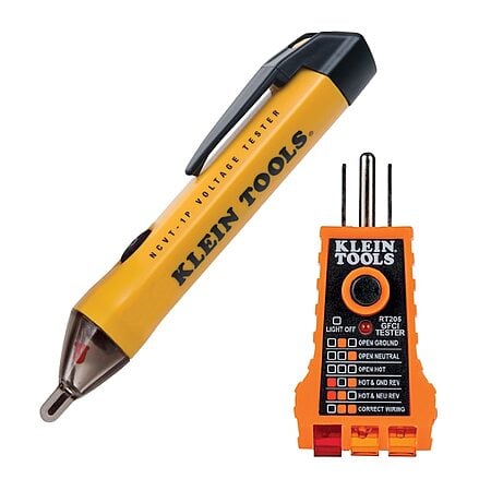 Klein Tools Non-Contact Voltage/GFCI Receptacle Electrical Tester Pen Kit