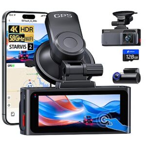 Pelsee S3 Touch 4K Front & 1080p Rear 30fps Dash Cam w/ STARVIS 2 Sensor