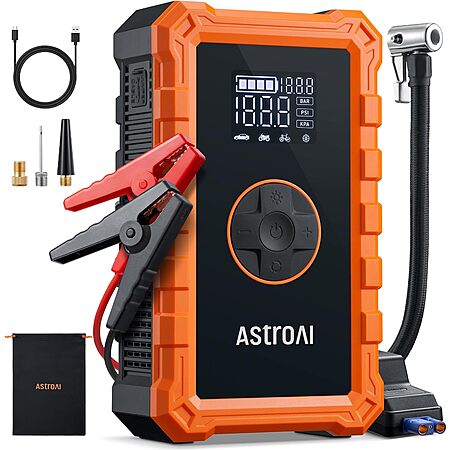 Prime Members: AstroAI S8 Air 3000A Peak Jump Starter w/ 150 PSI Air Compressor