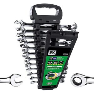 12-Pc SK Metric Combination Ratcheting Wrench Set