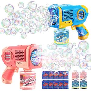2-Pack EagleStone Bubble Gun Machine w/ 4x Bottles + 10x Bags Refill Solution