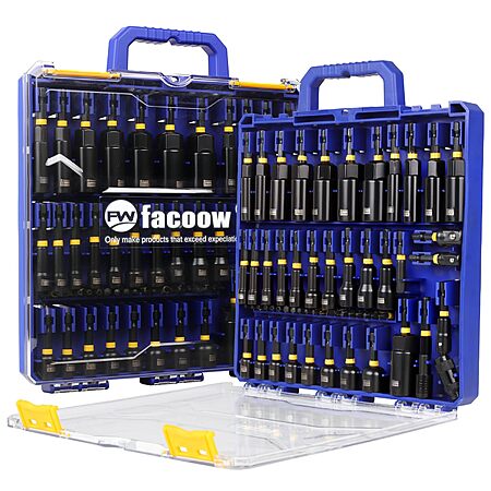 55-Pc Facoow Magnetic Impact Nut Driver Set