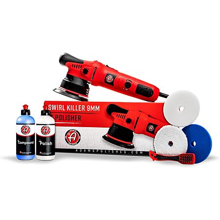 Adam's Swirl Killer 9mm LT Polisher Basic Kit w/ Polish, Compound & Pads