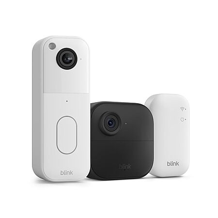 Blink Video Doorbell + Outdoor 4 Wireless Smart Security Camera w/ Sync Module