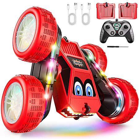 WayEee 360° Flips Remote Control Stunt Car w/ LED Lights Strips & 2 USB-C Rechargeable Batteries (Various) from $12.58 + Free Shipping w/ Prime or on $35+
