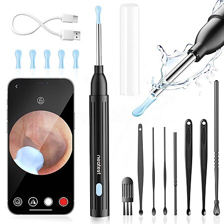 14-Pc NEATEST Wireless Ear Wax Removal Tool Cleaning Kit w/ Camera
