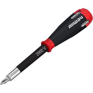 Allway Tools 5-In-1 Composite Shockproof Screwdriver w/ 4 Bits