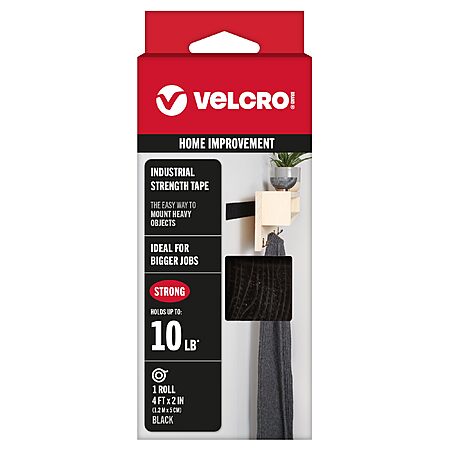 VELCRO 4'x2'' Roll Indoor/Outdoor Industrial Strength Tape (Black) $3.97 + Free Shipping w/ Prime or on $35+