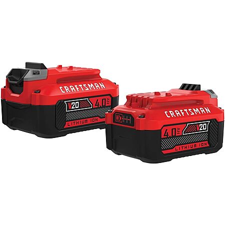 2-Pack CRAFTSMAN V20 4Ah Lithium Ion Power Tool Battery (CMCB204-2) $79.00 + Free Shipping