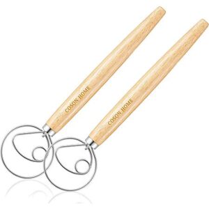 2-Pk 13.5" Coson Home Danish Dough Hand Whisk Mixing Tool