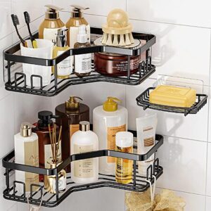 3-Pack MAXIFFE Stainless Steel Shower Caddy Organizer (Black) $8.66 + Free Shipping w/ Prime or on $35+