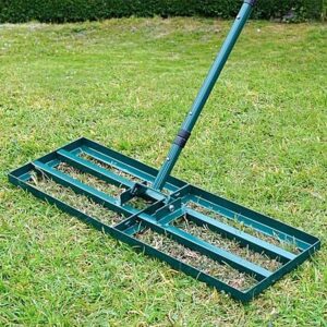 30" x 10" HIDALIFE Stainless Steel Lawn Leveling Rake w/ 78" Adjustable Handle