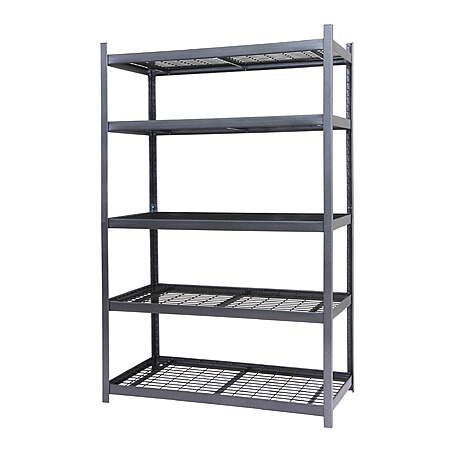 5-Shelf RUGGED RACK 48"W x 24"D x 72"H Boltless Wire Decking Rack