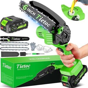6" Tietoc Mini Electric Cordless Chainsaw w/ Battery & Charger