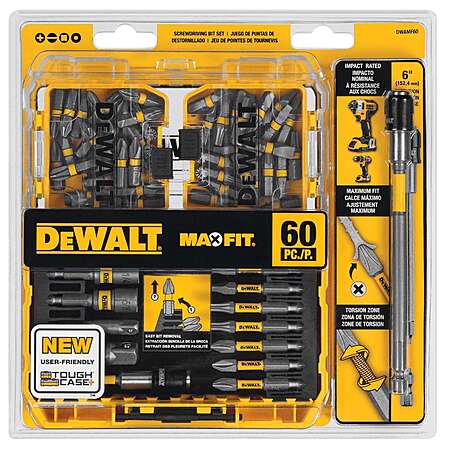 60-Piece DeWALT Maxfit Screwdriver Steel Bit Set $19.99 + Free Store Pickup at Ace Hardware