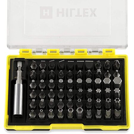 61-Pc Hiltex 1/4" Security Hex Bit Set w/ Magnetic Extension Adapter