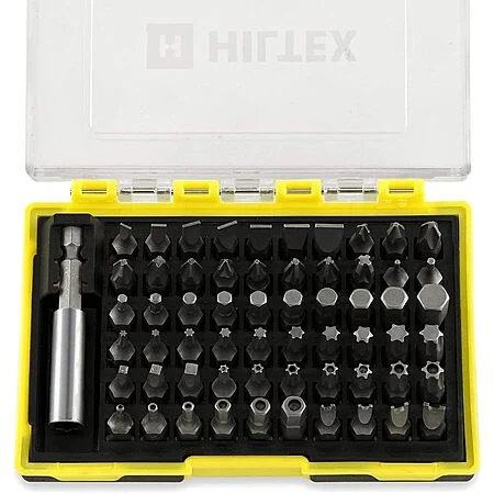 61-Pc Hiltex 1/4" Security Hex Bit Set w/ Magnetic Extension Adapter