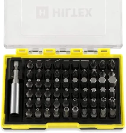 61-Pc Hiltex Security Bit Set w/ Magnetic Extension Adapter