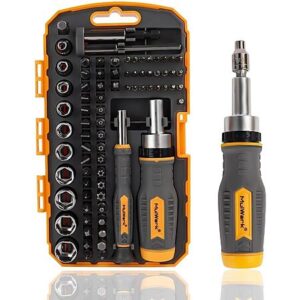 77-Pc MULWARK Ratcheting Screwdriver Bit & Socket Set w/ Case