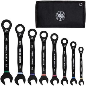 8-Piece Klein Tools SAE Ratcheting Combination Wrench Set