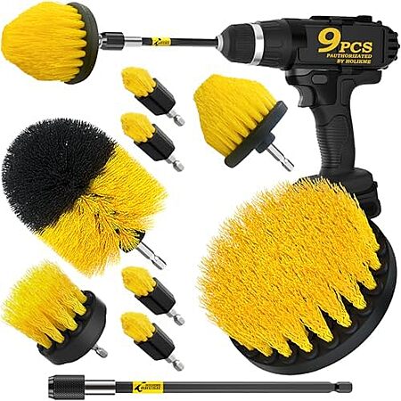 9-Pc Holikme Drill Brush Power Scrubber Cleaning Attachment Set
