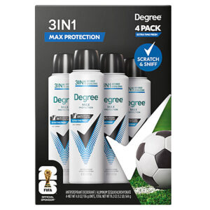 Costco - Degree Men's Max Protection 3 in 1 Fresh Dry Spray, 4.8 oz, 4-pack $3.97 YMMV in store only