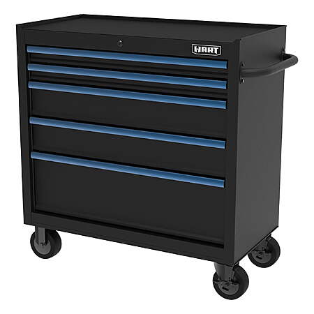 HART 36" 5-Drawer Locking Steel Rolling Tool Cabinet
