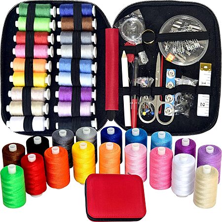Le Paon Portable Sewing Kit w/ Case (Red)