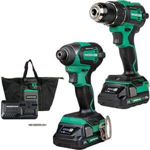 Metabo HPT 18V Brushless Driver Drill & Impact Driver w/ 2x 2Ah Batteries & More